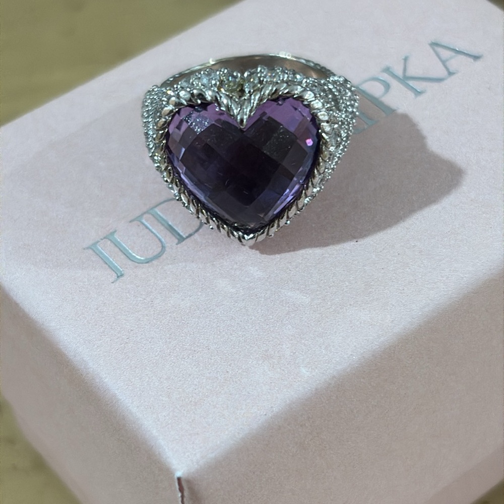 Judith Ripka amethyst ring. - Picture 2 of 5